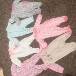 0-3 month baby girl sleeping onesies